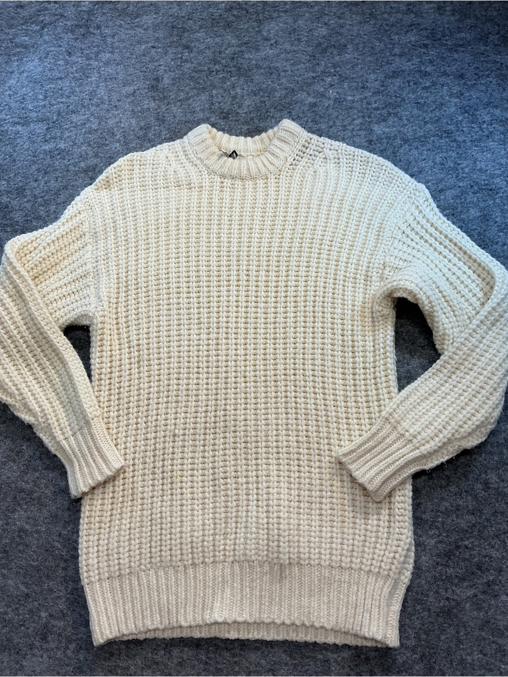 TNA Thick Roll-neck Cream Chunky Knit Womens Sweater Size M